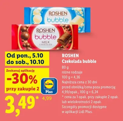 Czekolada bubble Roshen promocja w Lidl