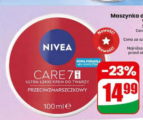 Krem do twarzy 7w1 Nivea Care przeciwzmarszczkowy promocja w Dino