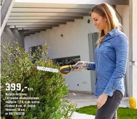 Nożyce do trawy i krzewów akumulatorowe promocja w OBI
