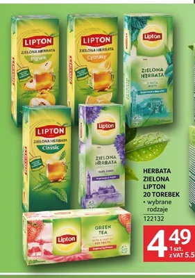 Herbata zielona Lipton 20 torebek promocja w Selgros