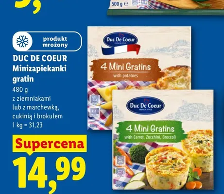 Minizapiekanki gratin z ziemniakami Duc De Coeur promocja w Lidl