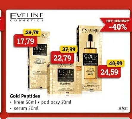 Krem do twarzy Eveline Cosmetics Gold Peptides promocja w Drogeria Kosmyk