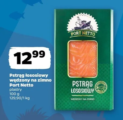 Pstrąg łososiowy wędzony na zimno plastry promocja w Netto