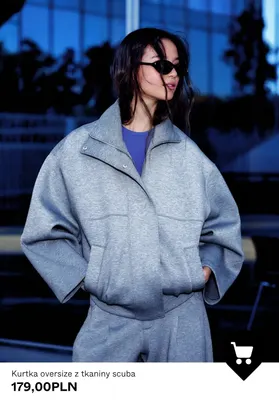 Kurtka oversize z tkaniny scuba promocja w Bershka