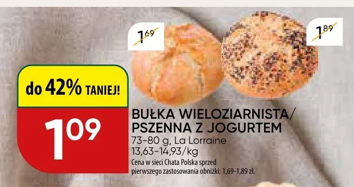 Bułka wieloziarnista/pszenna z jogurtem promocja w Chata Polska