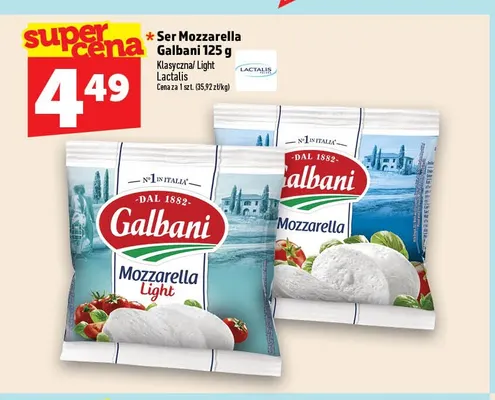 Ser mozzarella Light Galbani promocja w TOPAZ