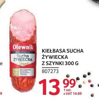 Kiełbasa sucha żywiecka z szynki Olewnik promocja w Selgros