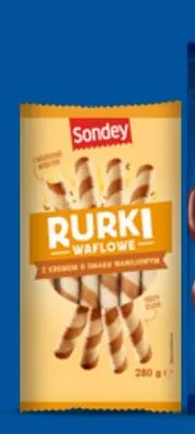 Rurki waflowe z kremem o smaku waniliowym Sondey promocja w Lidl