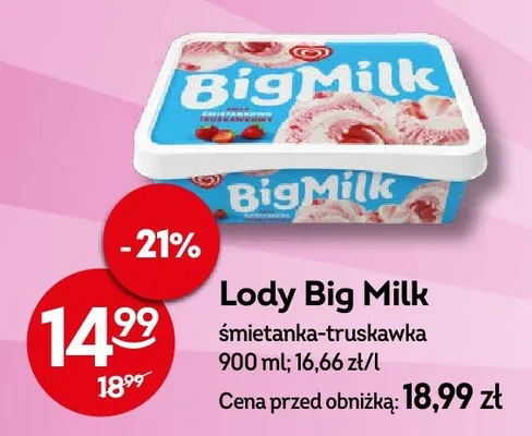 Lody śmietanka-truskawka promocja w Żabka