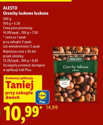 Orzechy laskowe łuskane promocja w Lidl
