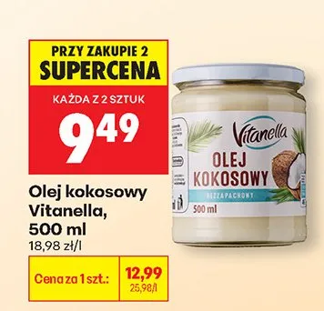 Olej kokosowy rafinowany Vitanella promocja w Biedronka