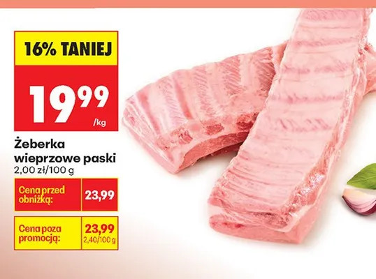 Żeberka wieprzowe paski promocja w Biedronka