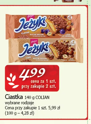 Ciastka Jeżyki Classic Colian promocja w CEZAR Delikatesy