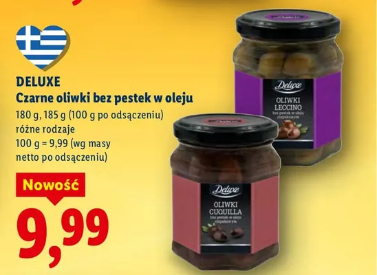 Czarne oliwki bez pestek w oleju, różne rodzaje promocja w Lidl