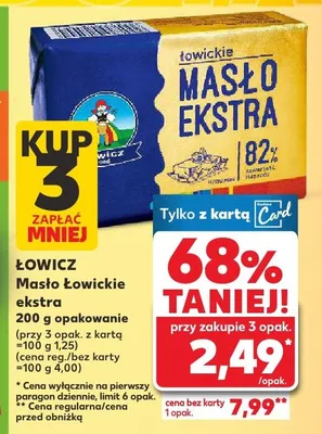 Masło łowickie ekstra promocja w Kaufland