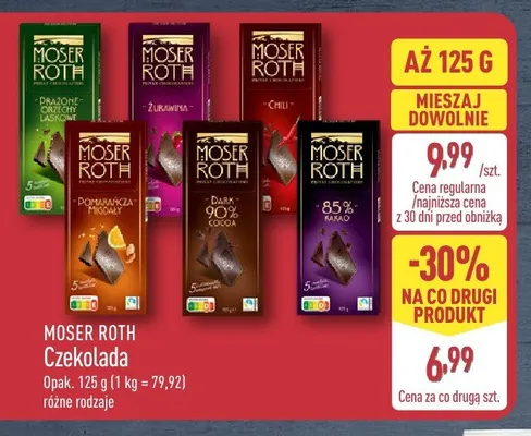 Czekolada Moser Roth Żurawina promocja w Aldi