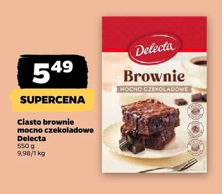 Ciasto brownie mocno czekoladowe Delecta promocja w Netto