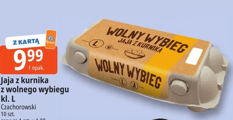 Jaja z kurnika z wolnego wybiegu Czachorowski 10 szt promocja w Leclerc