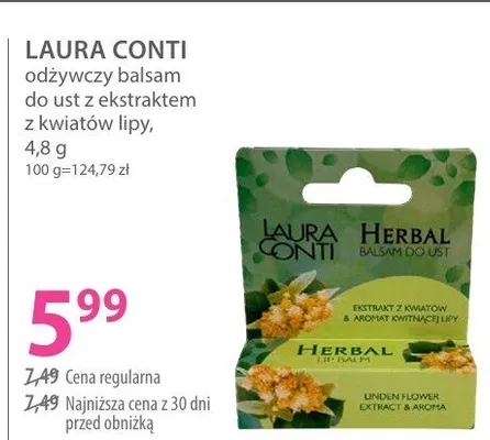 Odżywczy balsam do ust z ekstraktem z kwiatów lipy Herbal promocja w Hebe