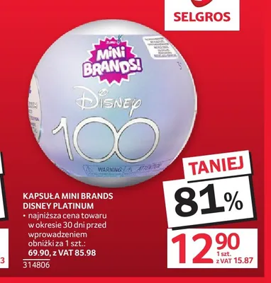 Kapsuła Mini Brands Disney Platinum promocja w Selgros