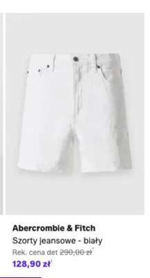 Szorty jeansowe Abercrombie & Fitch biały promocja w Lounge by Zalando