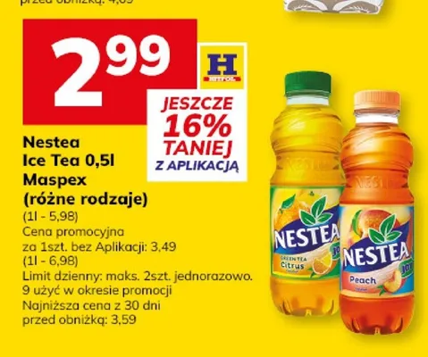 Nestea Ice Tea 0,5l Maspex (różne rodzaje) promocja w Hitpol