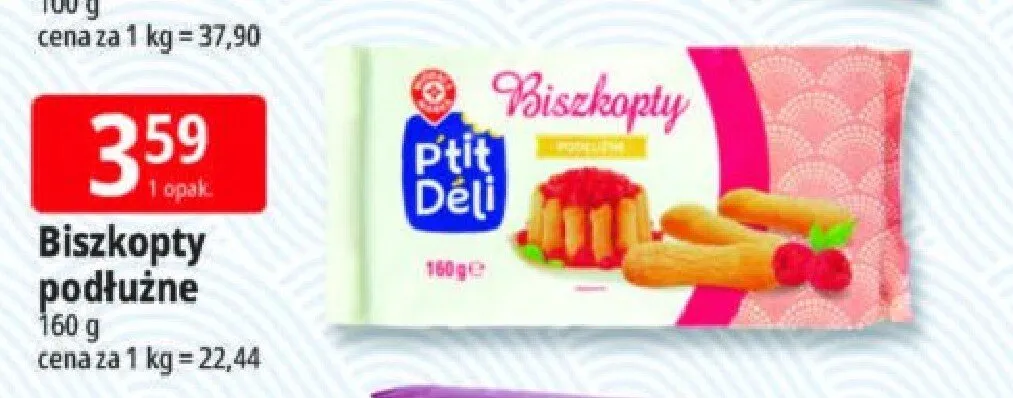 Biszkopty podłużne P'tit Déli promocja w Leclerc