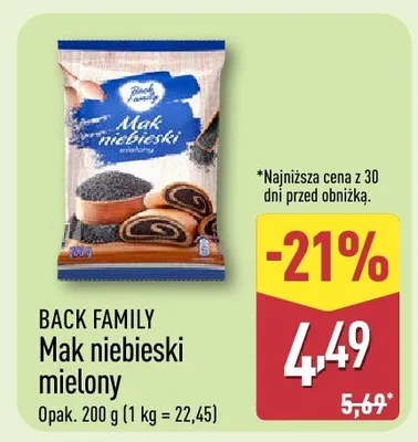 Mak niebieski mielony promocja w Aldi