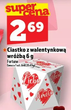 Ciastko z walentynkową wróżbą 6 g promocja w TOPAZ