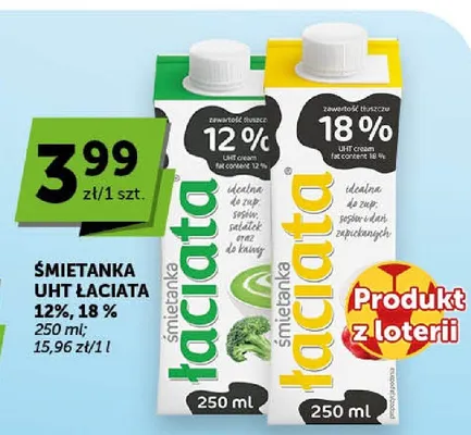 Śmietanka UHT Łaciata 12% promocja w ABC