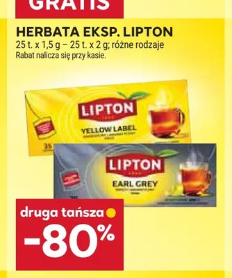 Herbata ekspresowa Yellow Label Lipton promocja w Stokrotka