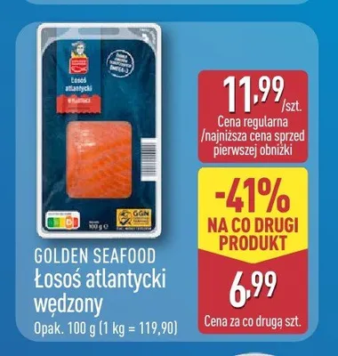 Łosoś atlantycki wędzony Golden Seafood promocja w Aldi