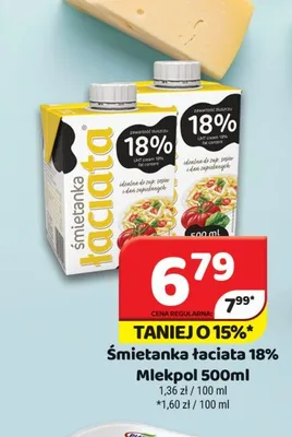 Śmietanka Łaciata 18% promocja w Delfin