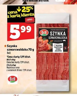 Szynka szwarcwaldzka Bell promocja w TOPAZ