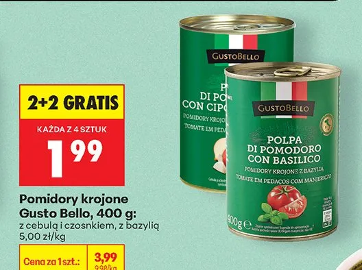 Pomidory krojone z bazylią promocja w Biedronka