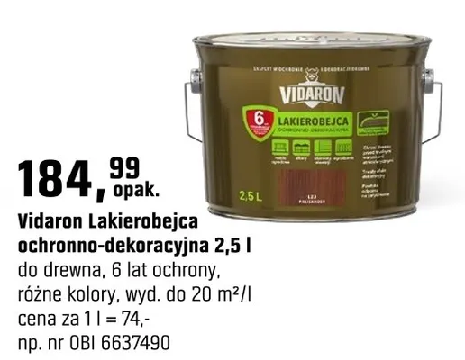Vidaron Lakierobejca ochronno-dekoracyjna 2,5 l promocja w OBI