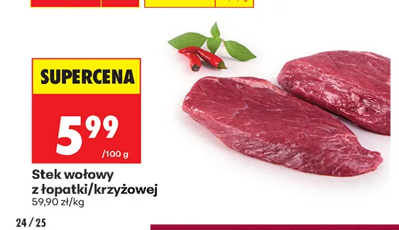 Stek wołowy z łopatki/krzyżowej promocja w Biedronka