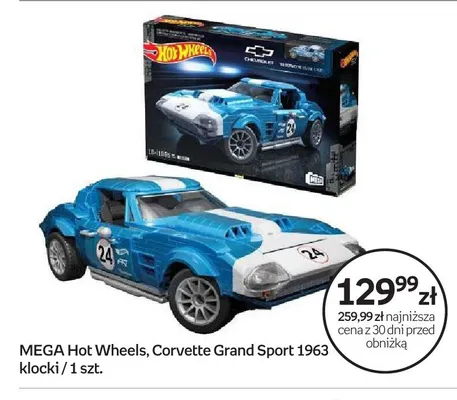 Klocki MEGA Hot Wheels Corvette Grand Sport 1963 promocja w Empik