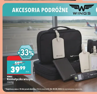 Kosmetyczka wisząca Wings czarny promocja w Biedronka
