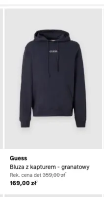 Bluza z kapturem Guess granatowy promocja w Lounge by Zalando