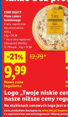 Pizza z pieca kamiennego capricciosa Chef Select promocja w Lidl