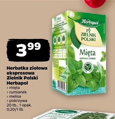 Herbatka ziołowa ekspresowa Zielnik Polski pokrzywa Herbapol promocja w Netto