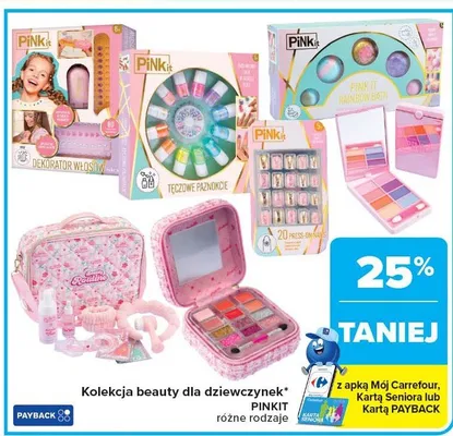 Kolekcja beauty dla dziewczynek PINKI różne rodzaje promocja w Carrefour