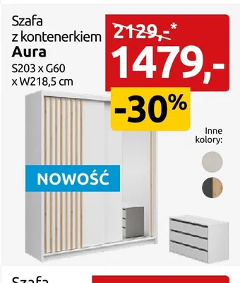 Szafa z kontenerkiem Aura promocja w Black Red White