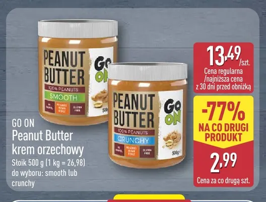 Peanut Butter krem orzechowy crunchy Go On promocja w Aldi