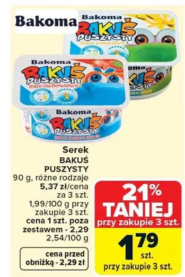 Serek bakuś puszysty promocja w Carrefour