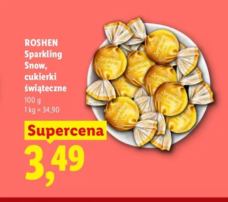 Cukierki świąteczne Sparkling Snow Roshen promocja w Lidl