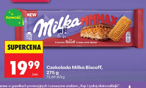 Czekolada Milka Biscoff promocja w Biedronka