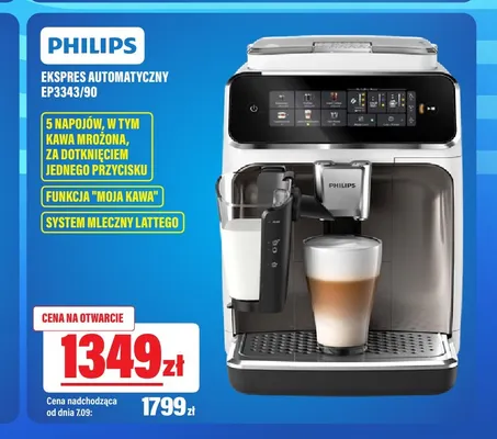 Ekspres automatyczny Philips EP3343/90 LatteGo promocja w RTV EURO AGD