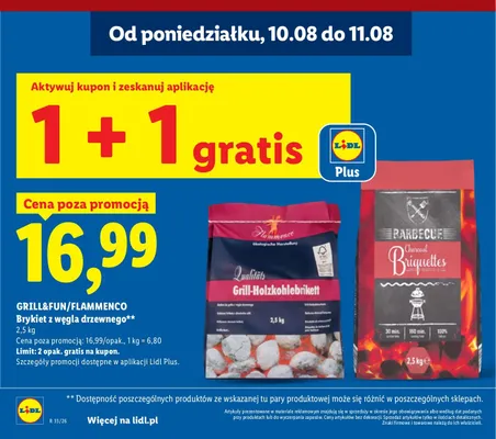 Brykiet z węgla drzewnego Flammenco promocja w Lidl
